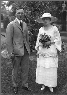 A photograph of Harry and Bess Truman on their wedding day.