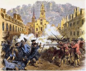 A sketch depicting The Boston Massacre