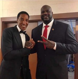 Brother Scottie Pippin with fellow basketball player and Freemason Shaquille O'Neal