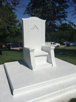 Masonic chair post-refurbishment