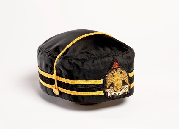 Masonic Scottish Rite 32nd Degree Cap Worn by Ill. Brother Sidney R. Baxter, 33˚, 1970-1990.
